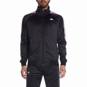 Kappa 222 Banda Anniston Track Jackets Black Purple | AE4081279