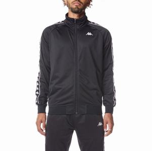 Kappa 222 Banda Anniston Track Jackets Black White | JN4916753