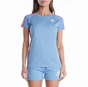 Kappa 222 Banda Apan T Shirts Light Blue Pink | PE5217304