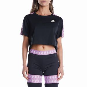 Kappa 222 Banda Apua T Shirts Black Purple | CB4187625