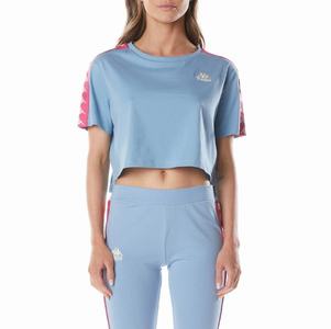 Kappa 222 Banda Apua T Shirts Light Blue Pink | IQ4168302