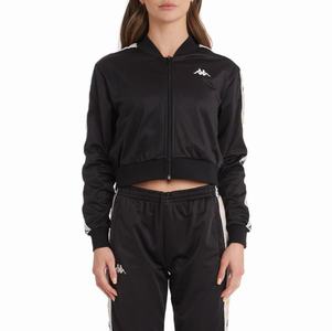 Kappa 222 Banda Asber 2 Cropped Track Jackets Black | EA9423051