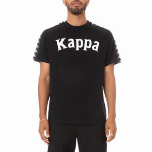 Kappa 222 Banda Balima T Shirts Black White | NX6059784