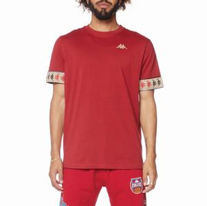 Kappa 222 Banda Bowieshirt T Shirts Burgundy | JP9821573