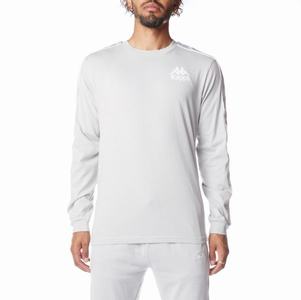 Kappa 222 Banda Lake 3 T Shirts Grey White | MX8605173