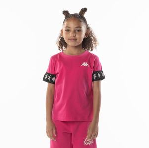 Kappa 222 Banda Niji 2 T Shirts Pink Black | RV8901637