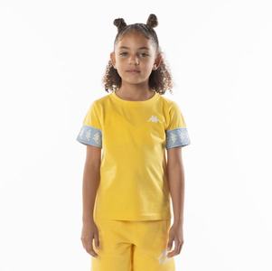 Kappa 222 Banda Niji 2 T Shirts Yellow Light Blue | JB6234170