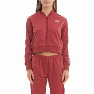 Kappa 222 Banda Ponce Cropped Track Jackets Burgundy | UV1630249