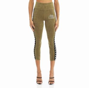 Kappa 222 Banda Slit Leggings Green Olive | JS7851902
