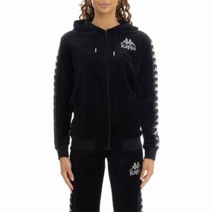 Kappa 222 Banda Stech Zip Hoodie Black | HG5981267