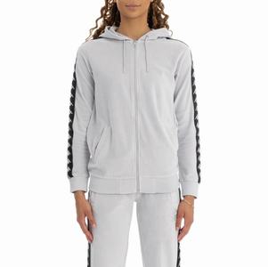 Kappa 222 Banda Stech Zip Hoodie Grey | BL2861397