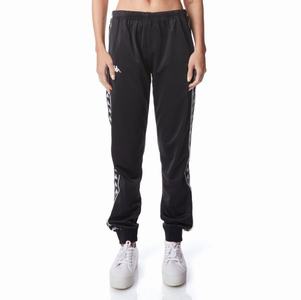 Kappa 222 Banda Wrastoria Track Pants Black White | PL9231587