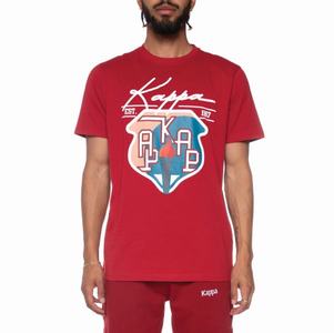 Kappa Authentic Bergen T Shirts Burgundy | NZ6507483