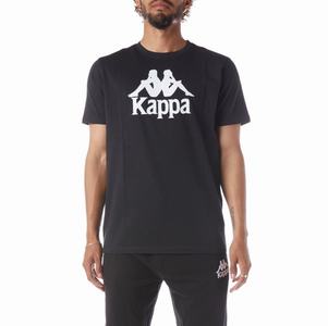 Kappa Authentic Estessi T Shirts Black White | MA3810754