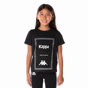 Kappa Authentic Graphik Graphy T Shirts Black | PN5496073