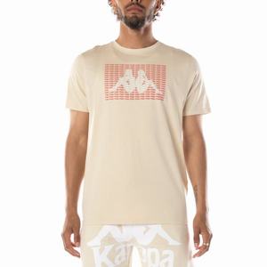 Kappa Authentic Graphik Ramone T Shirts Beige White | NP2870634