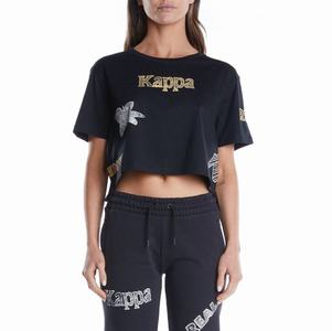 Kappa Authentic Graphik Talisa T Shirts Black Light Orange | VP5260341