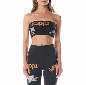 Kappa Authentic Graphik Tessa Bandeau Black Light Orange | QD2936054