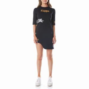Kappa Authentic Graphik Tez Dress Black Light Orange | UP1280379