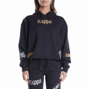 Kappa Authentic Graphik Tricia Hoodie Black Light Orange | WE1062987