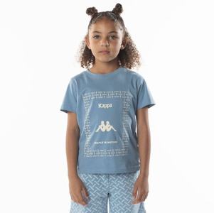 Kappa Authentic Graphy T Shirts Light Blue Brown | FV4120978