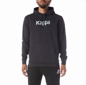 Kappa Authentic Haris Hoodie Black Grey | TU9754360