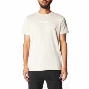 Kappa Authentic Vornit T Shirts Beige White | XR7038146