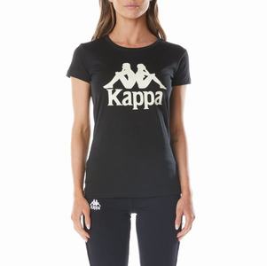 Kappa Authentic Westessi T Shirts Black Brown | EU9751842