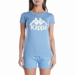 Kappa Authentic Westessi T Shirts Light Blue Brown | AV2956043