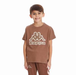 Kappa Logo Bant T Shirts Brown | RI2481039