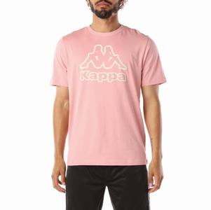Kappa Logo Bant T Shirts Light Pink | GU8437526