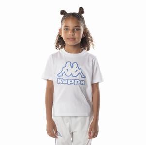 Kappa Logo Bant T Shirts White Blue | CT5478169