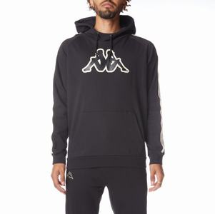 Kappa Logo Tape Apet 2 Hoodie Black | KB8235964