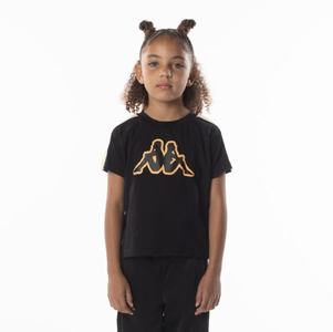 Kappa Logo Tape Avirec 2 T Shirts Black Orange | GV6450182