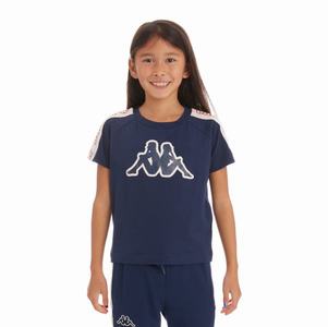 Kappa Logo Tape Avirec 2 T Shirts Navy | RH0158946