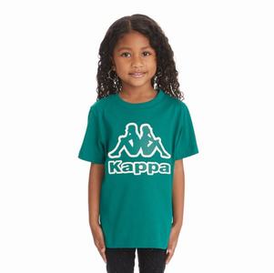 Kappa Logo Tape Bant T Shirts Dark Green | ZR4697183
