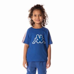 Kappa Logo Tape Davirec T Shirts Blue | DL1295608