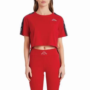 Kappa Logo Tape Dera T Shirts Red | FO2914756
