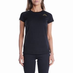 Kappa Logo Tape Eiza T Shirts Black Light Orange | XM5427601