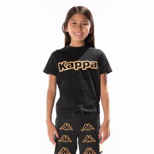 Kappa Logo Tape Erco T Shirts Black Orange | PX5340712