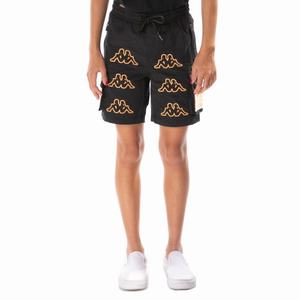 Kappa Logo Tape Esso Cargo Shorts Black Orange | SI6037829