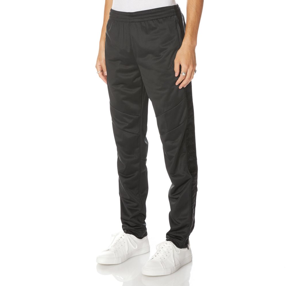 Kappa 222 Banda Aderno Track Pants Black | US8759160