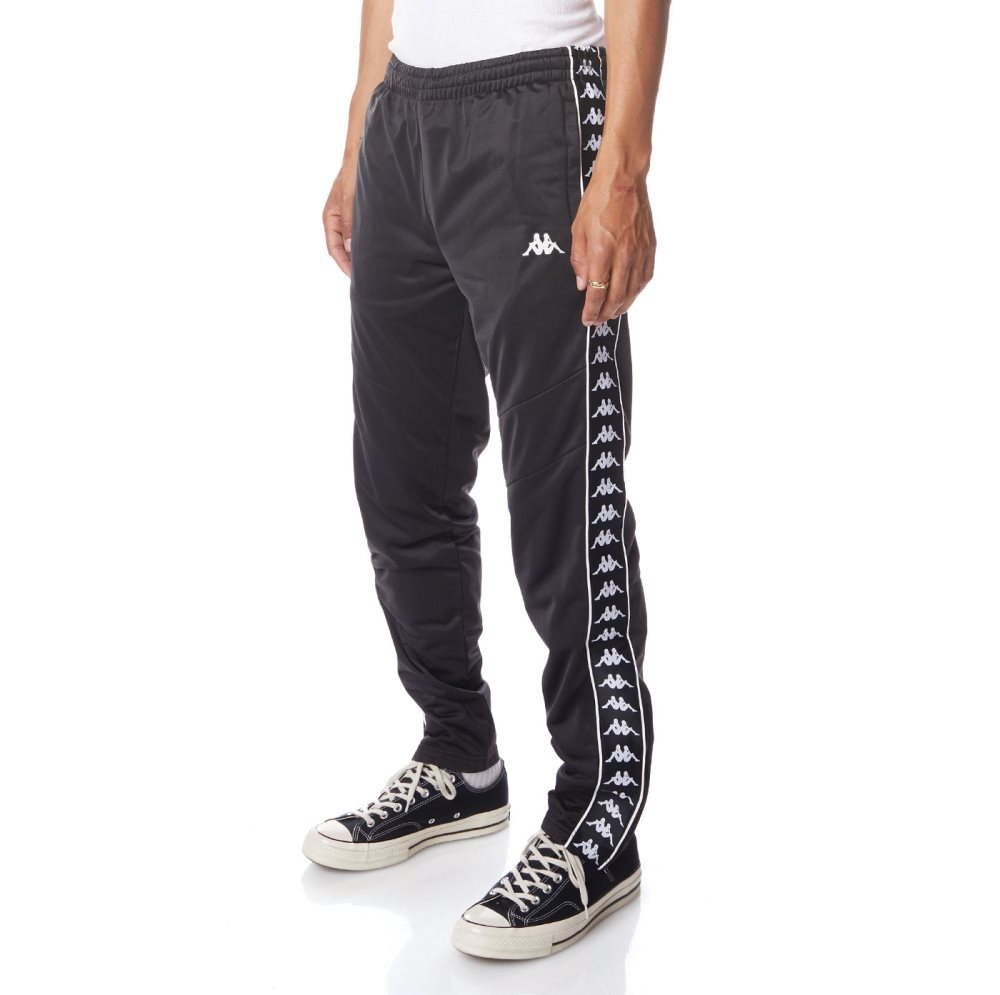 Kappa 222 Banda Aderno Track Pants Black White | YN5762301