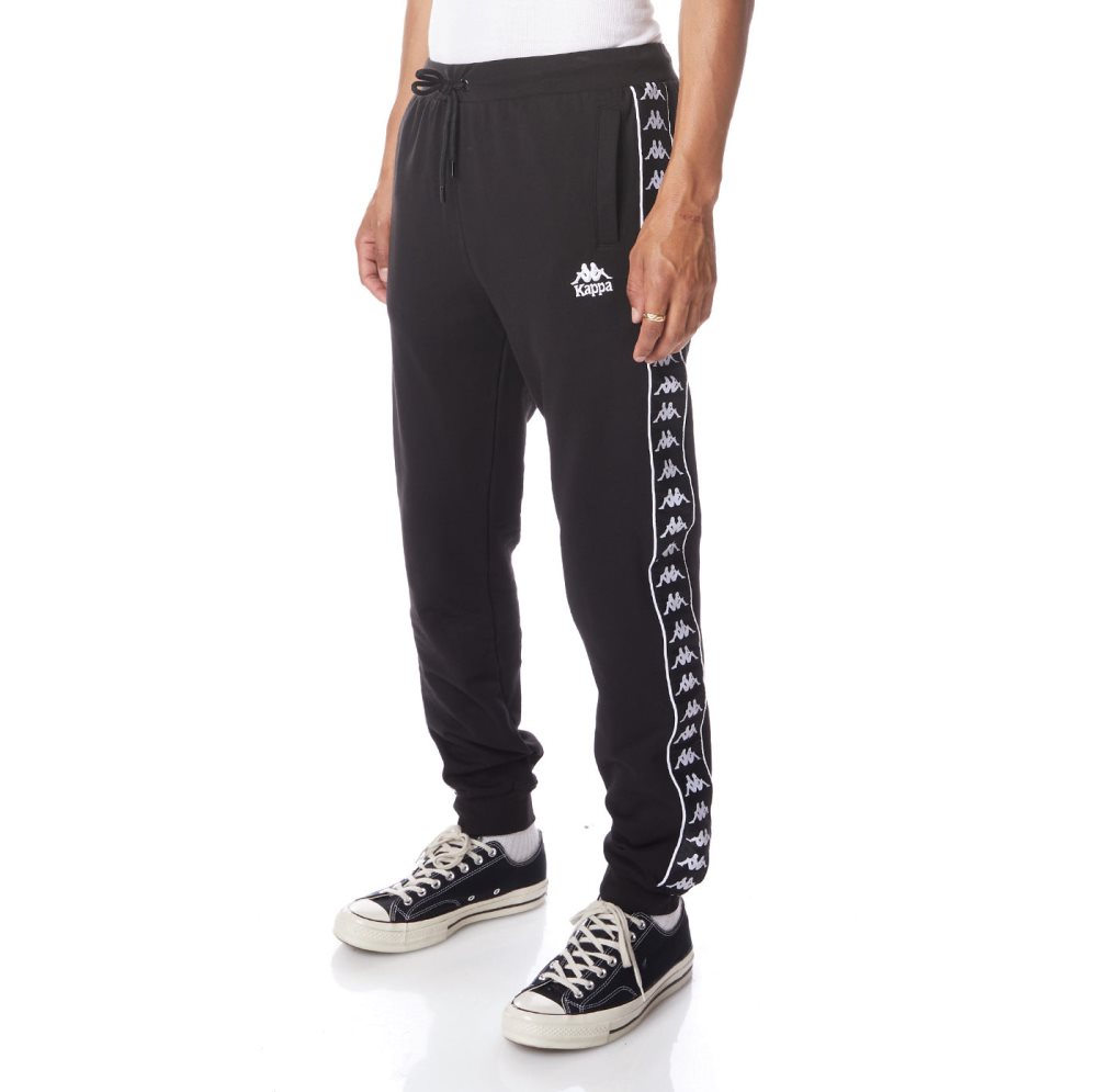 Kappa 222 Banda Alanz 2 Sweatpants Black White | RX3027196