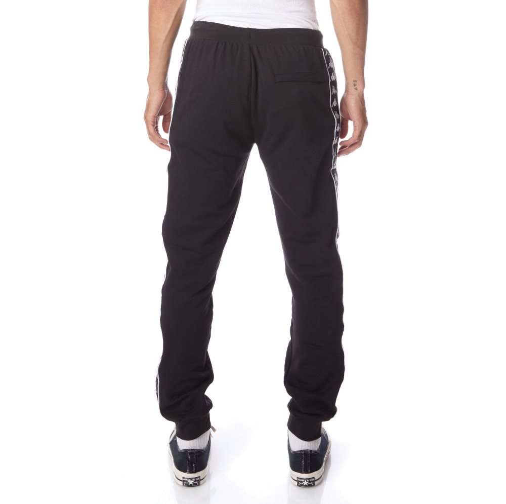 Kappa 222 Banda Alanz 2 Sweatpants Black White | RX3027196