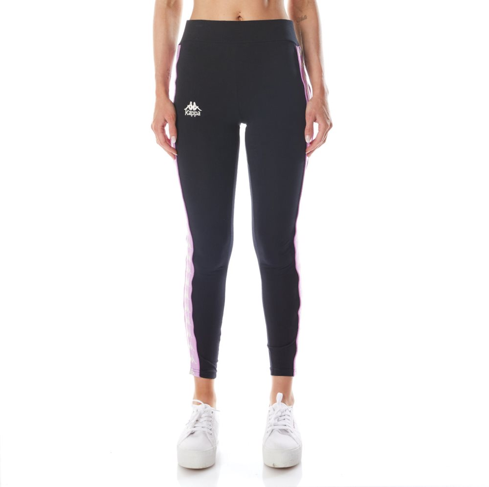 Kappa 222 Banda Anen 2 Leggings Black Purple | CI8942160