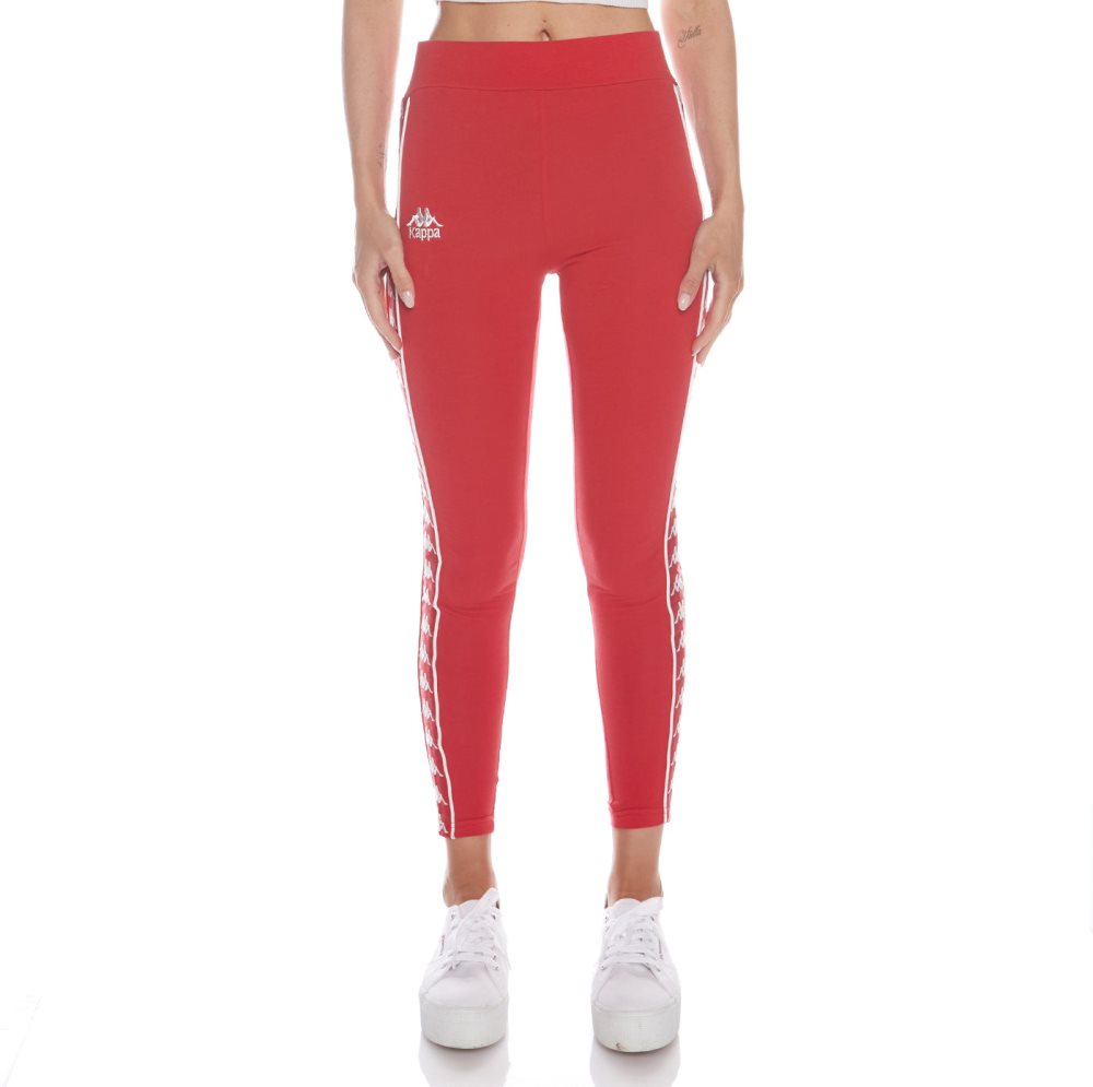 Kappa 222 Banda Anen 2 Leggings Red White | XE8560123