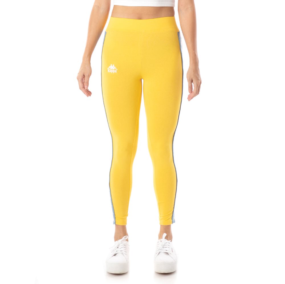 Kappa 222 Banda Anen 2 Leggings Yellow Light Blue | MD6815294