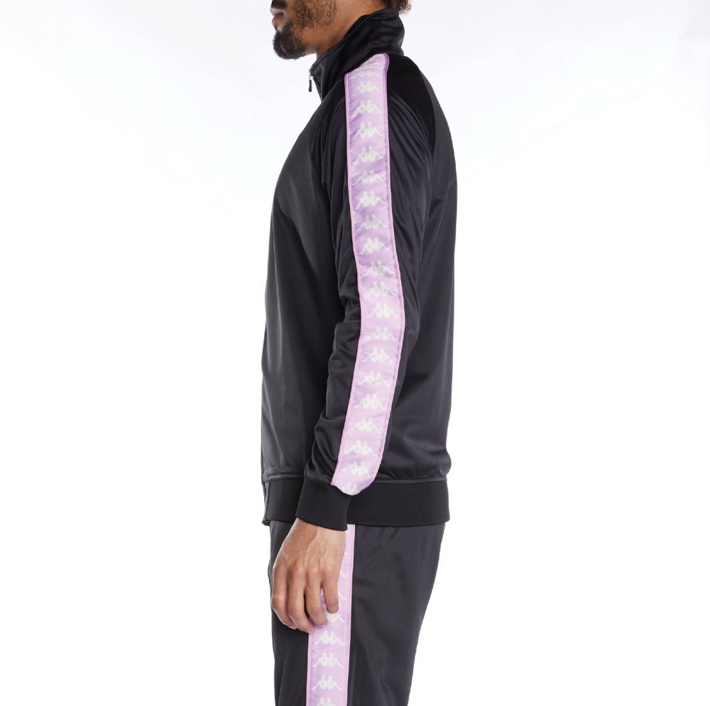 Kappa 222 Banda Anniston Track Jackets Black Purple | AE4081279