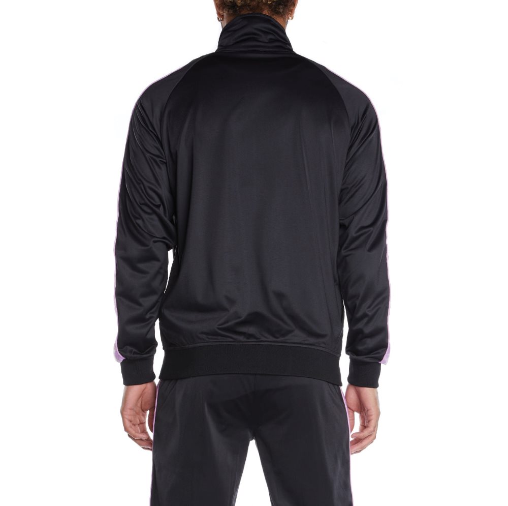 Kappa 222 Banda Anniston Track Jackets Black Purple | AE4081279
